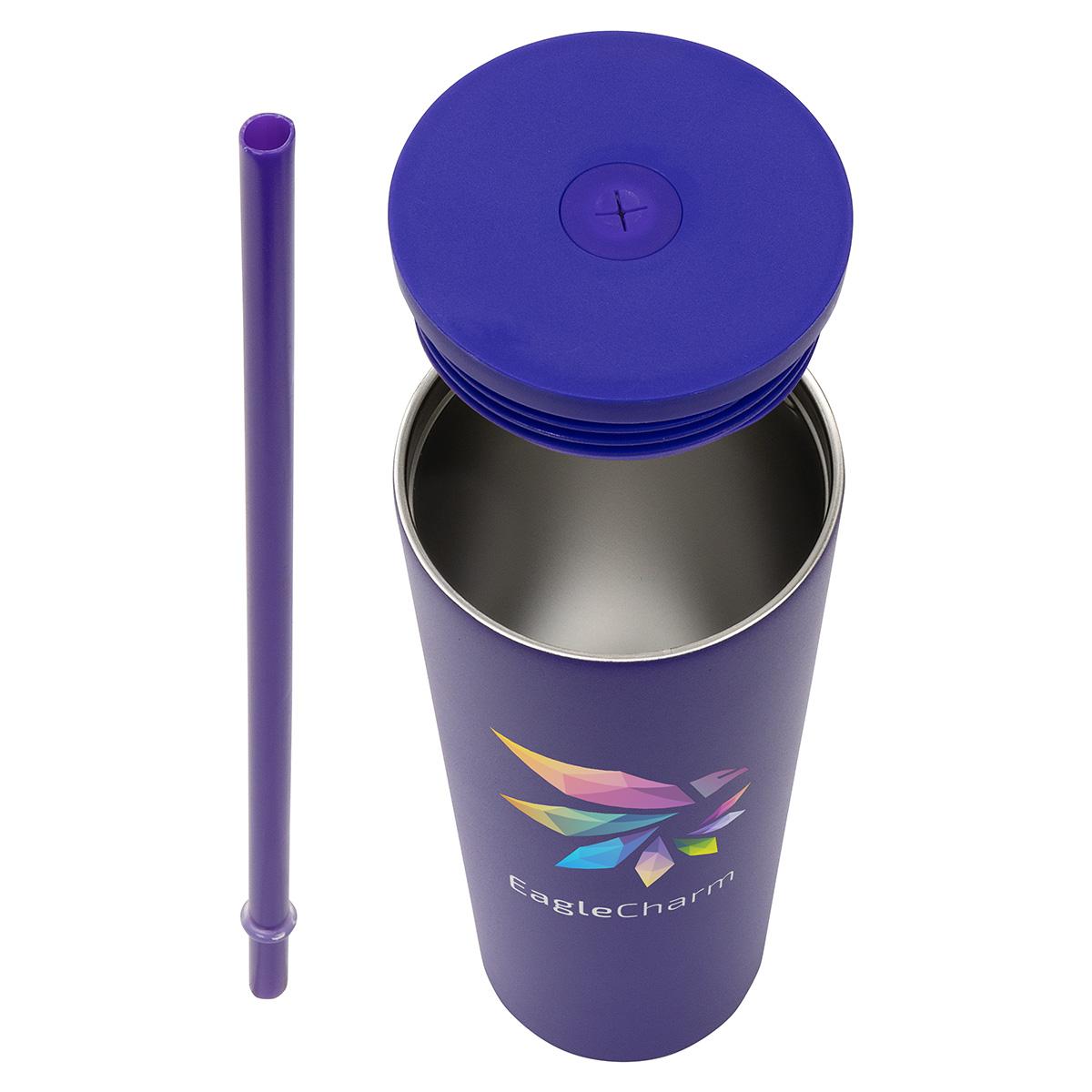 Bradford 24 oz Vacuum Insulated Stainless Steel Tumbler with Straw 26