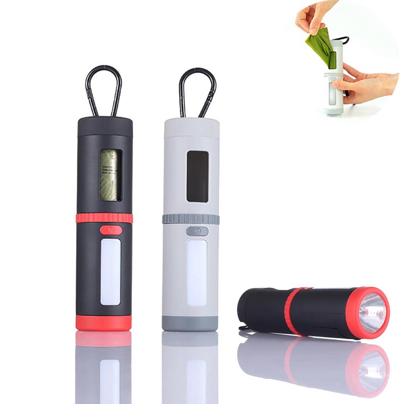 Pet Poop Bags Holder Dispenser with LED Flashlight 2