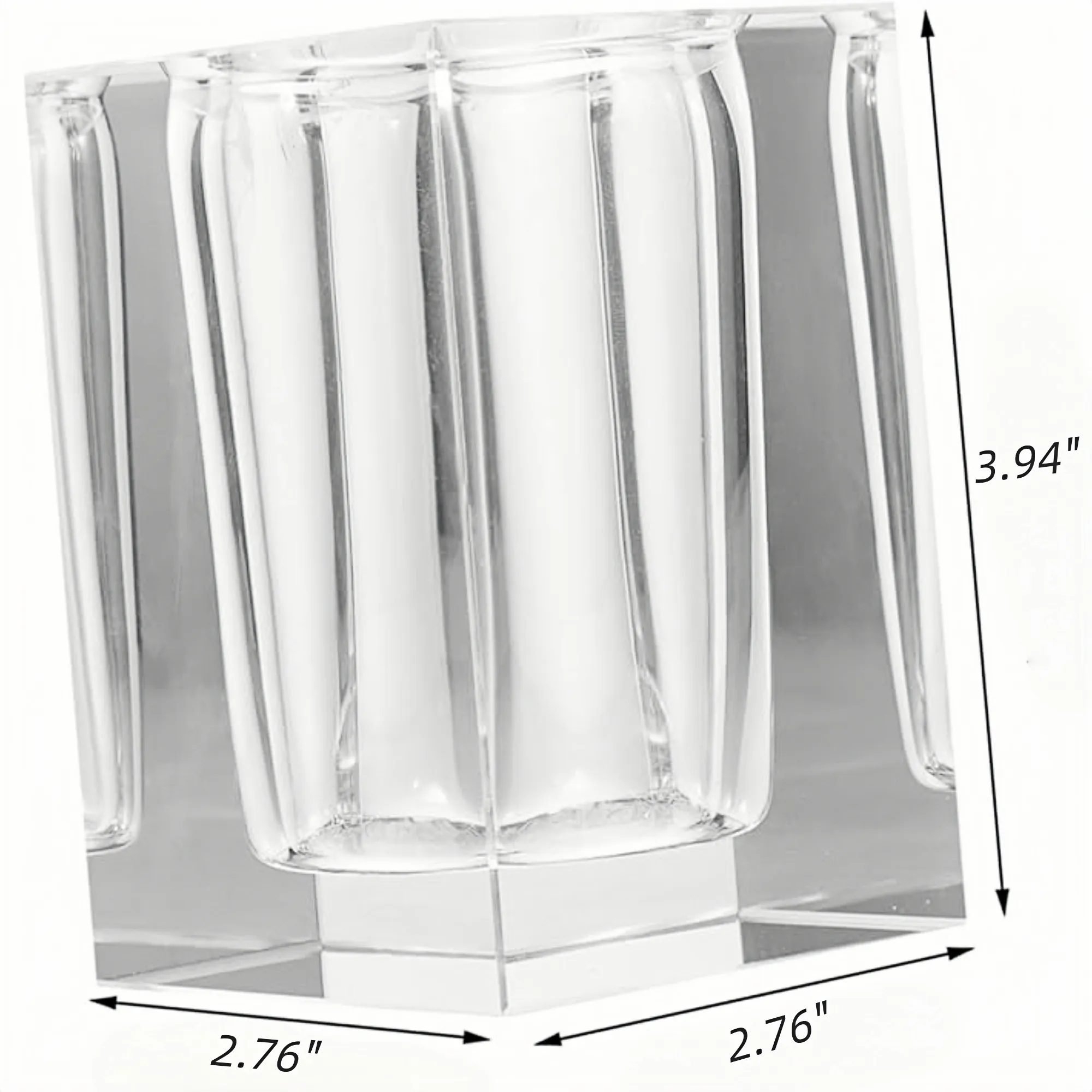 Clear Glass Pen Holder 4