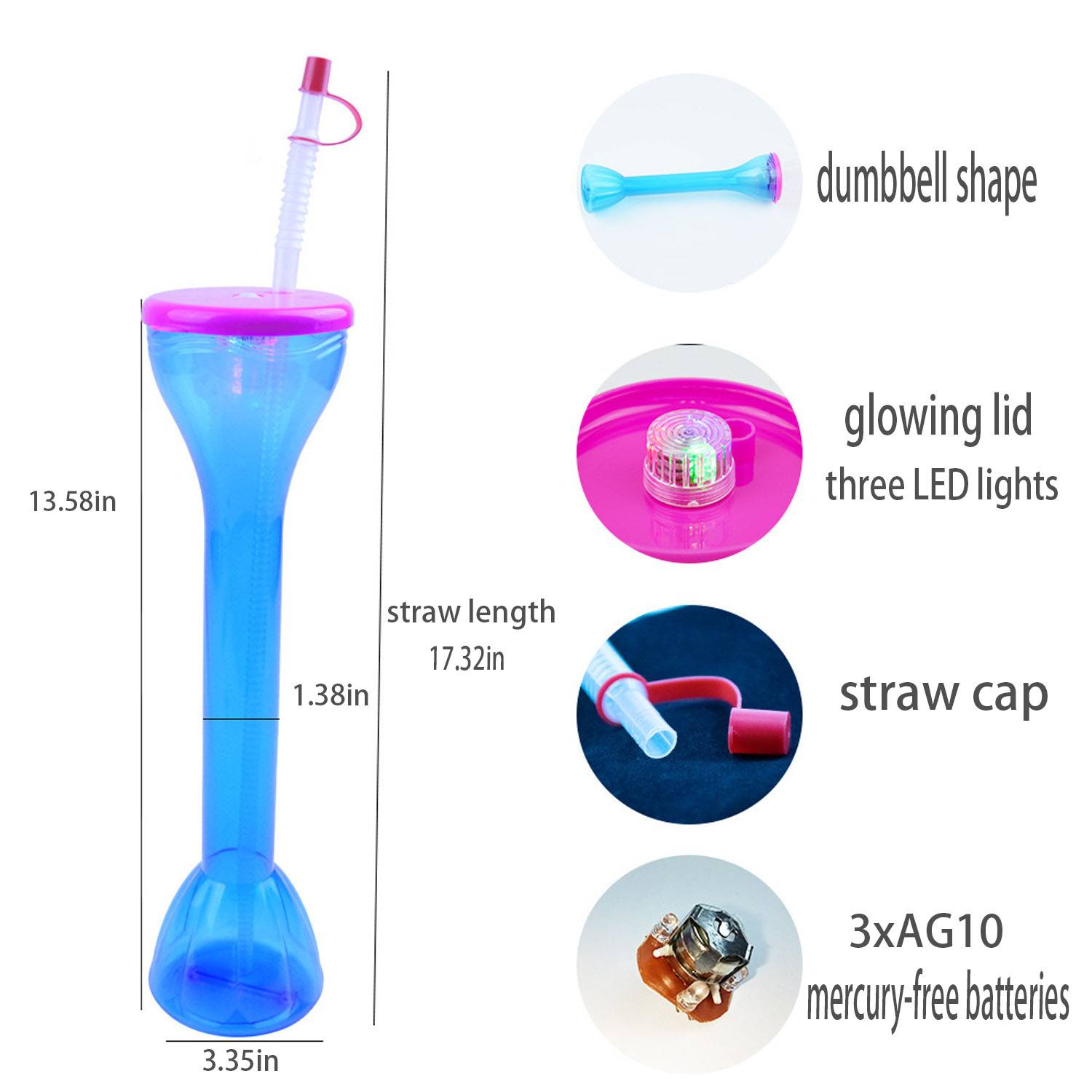 24Oz Transparent LED Yard Glasses 5