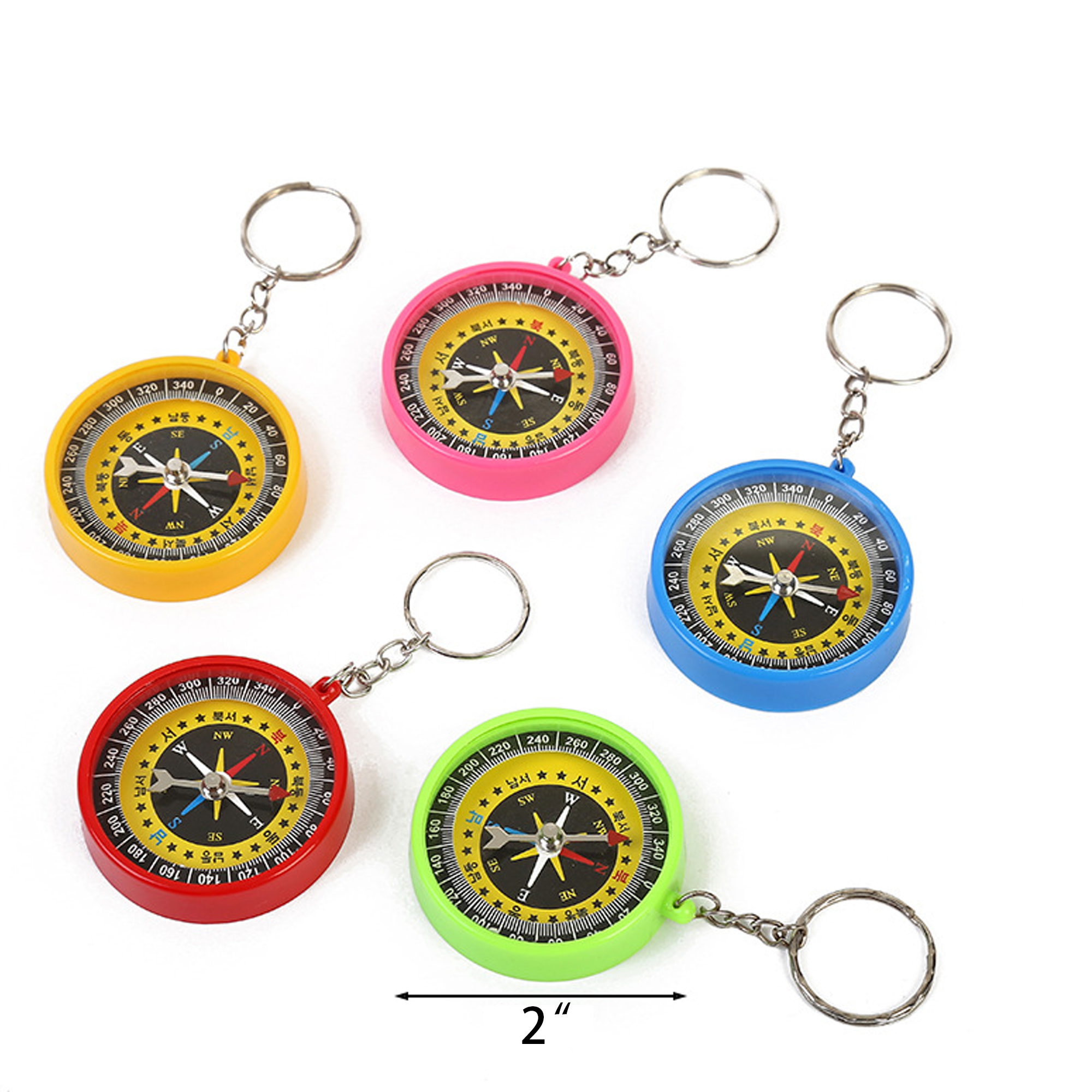 2"D Compass Keychain Color 2