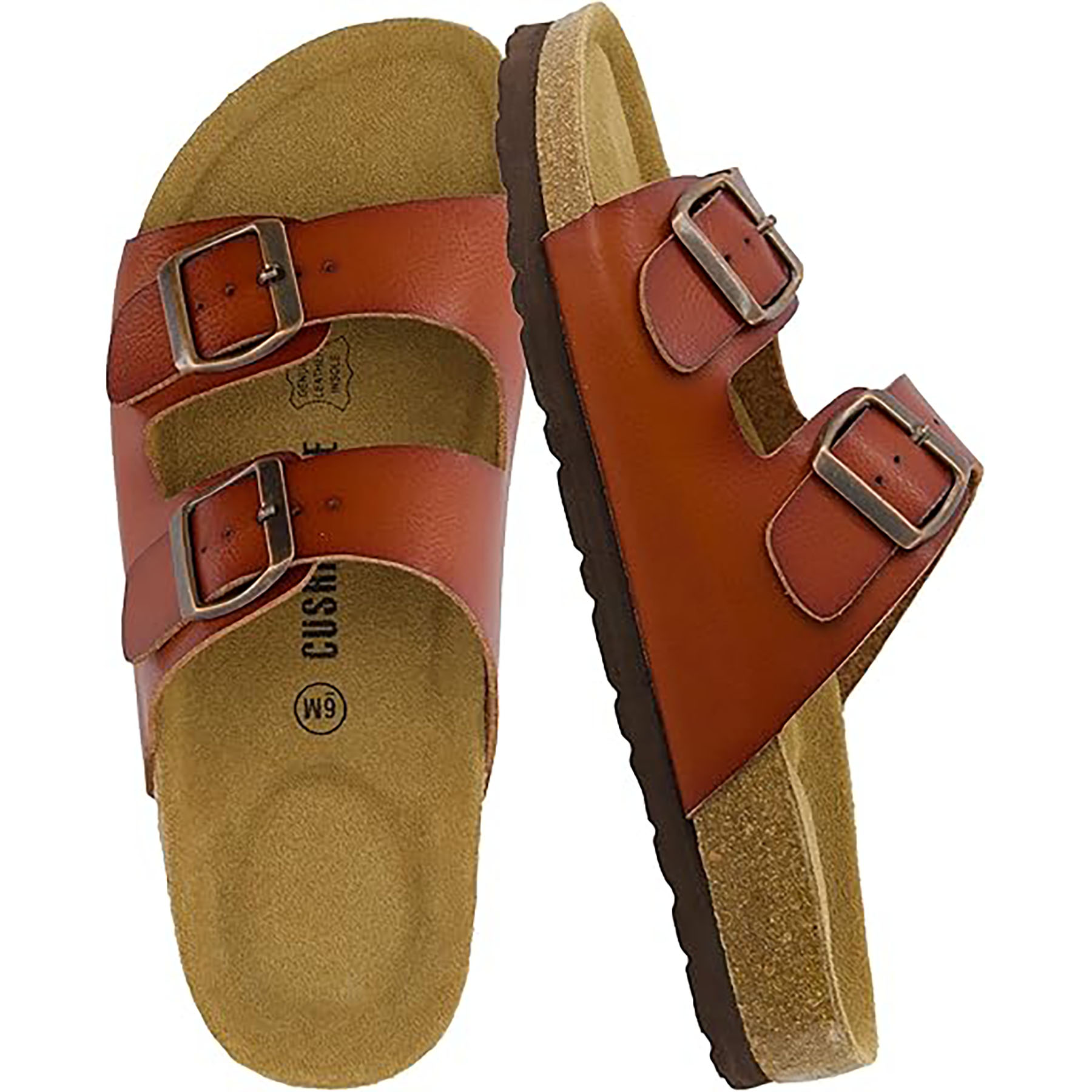 Button StyleSliding Design Soft Leather Shoe Bed Style Women Sandals 5