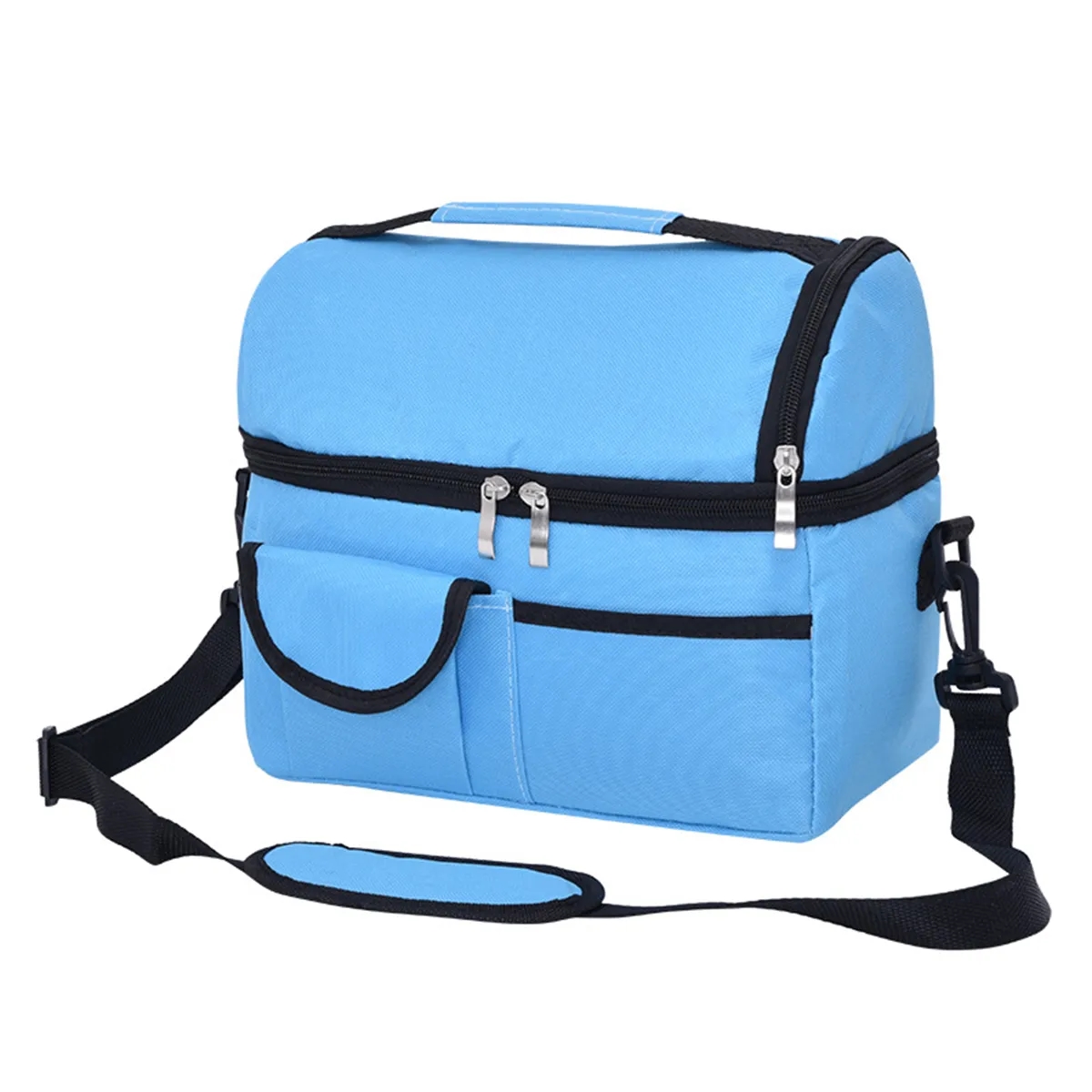 Compartment Box Double Deck Insulated Reusable Lunch Bag 2