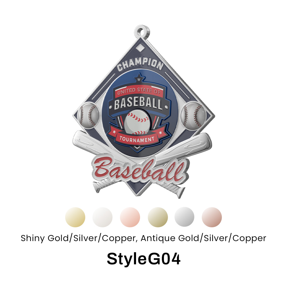 4.5" UV Printed Baseball Medals 6