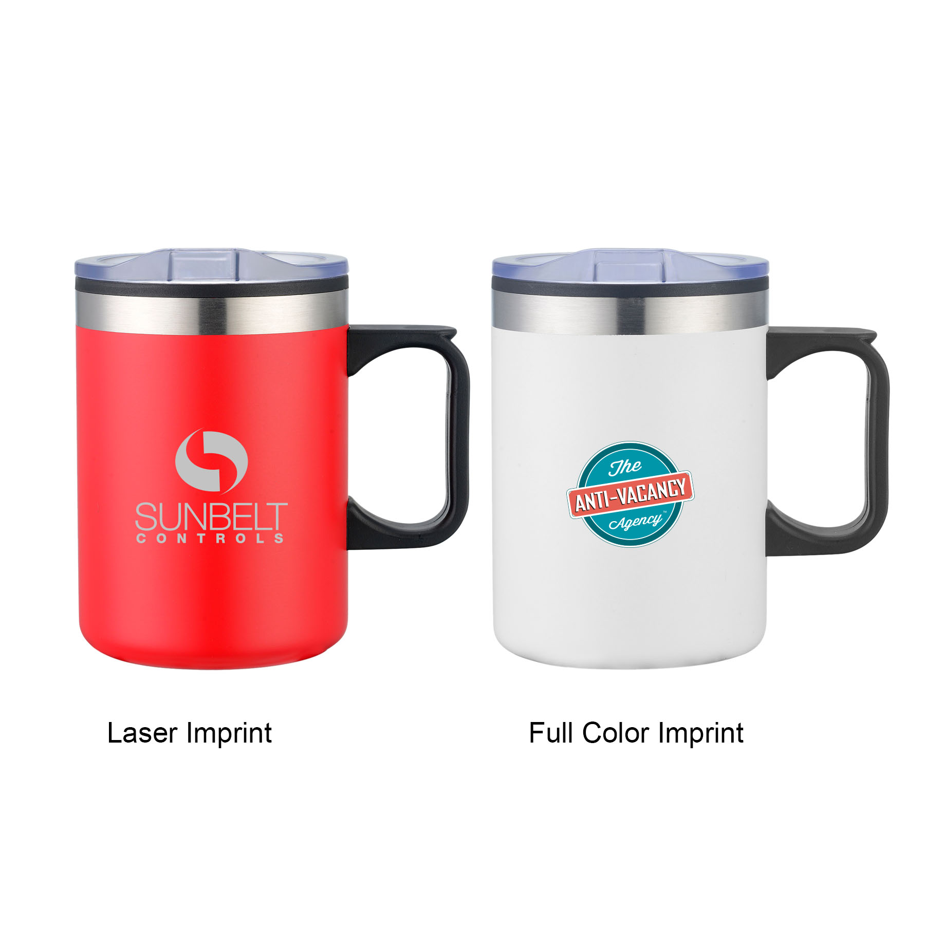 14oz. Double Wall Camping Mug w/ Clear Lid 1