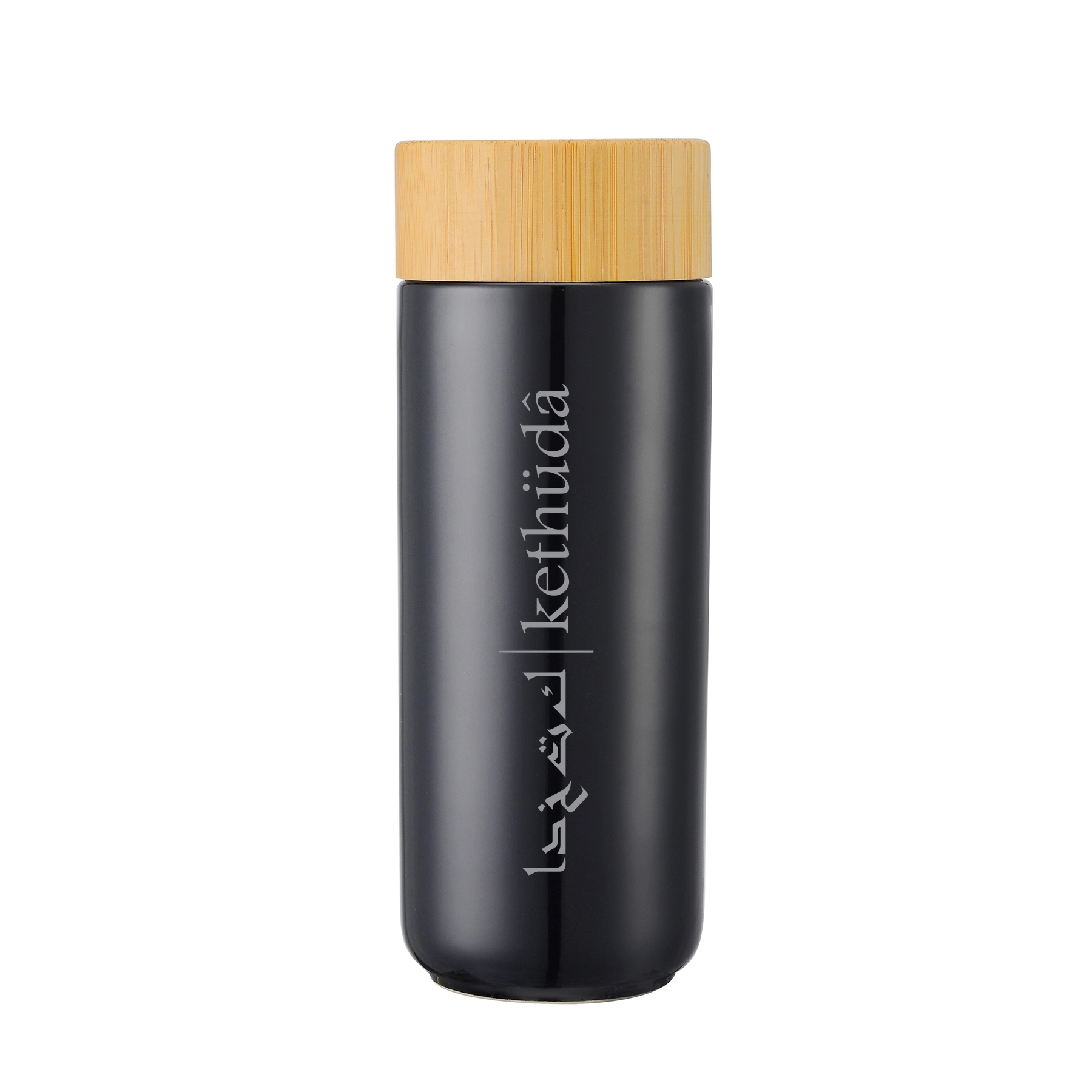 DANUBE - 10 OZ DOUBLE WALL CERAMIC BOTTLE WITH BAMBOO LID 2