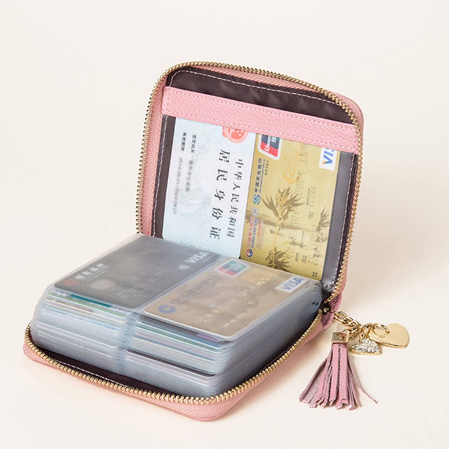 PU Leather Women's Tassels Bank Card Case Bag 3