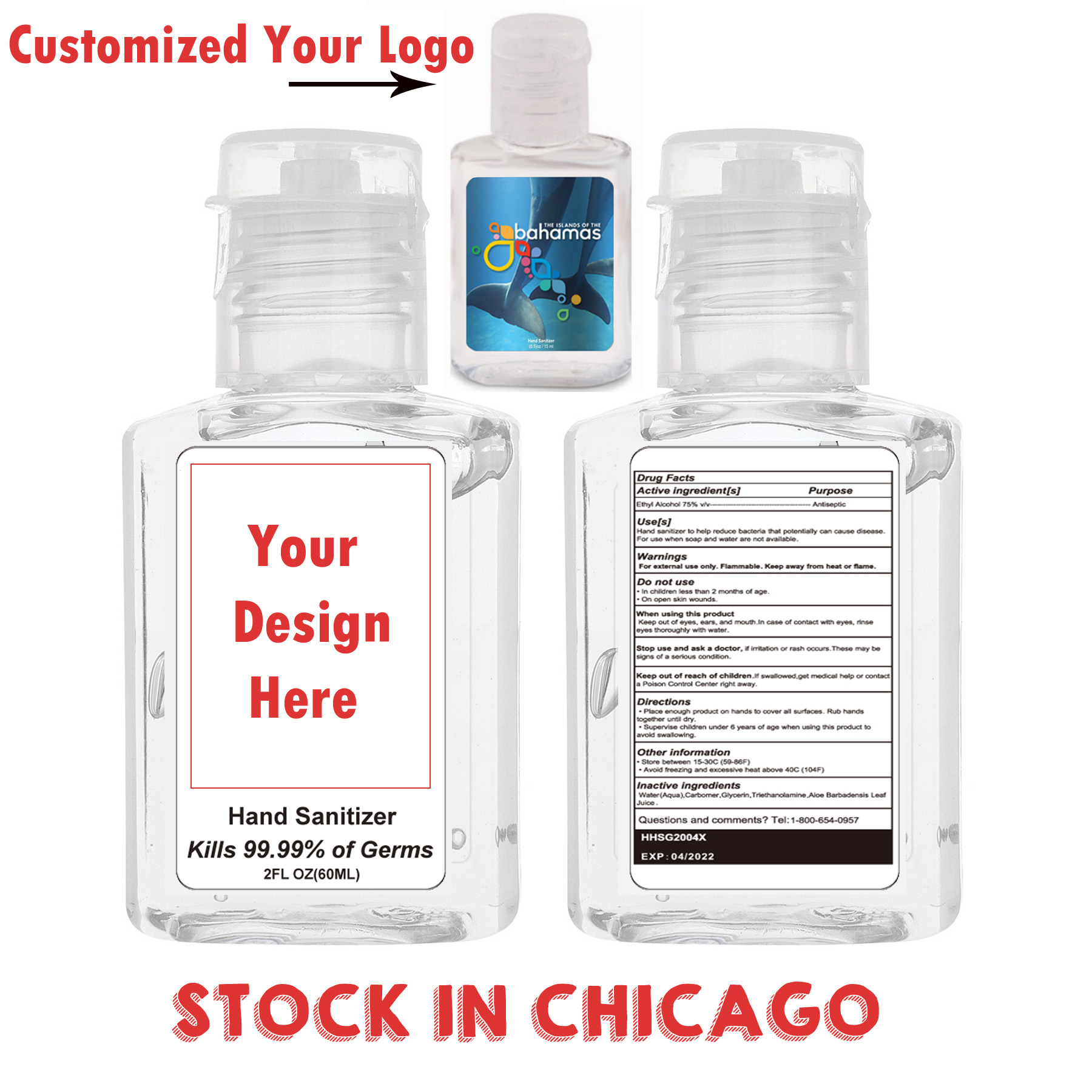 Hand Sanitizer Gel 2 oz (60 ml) 6
