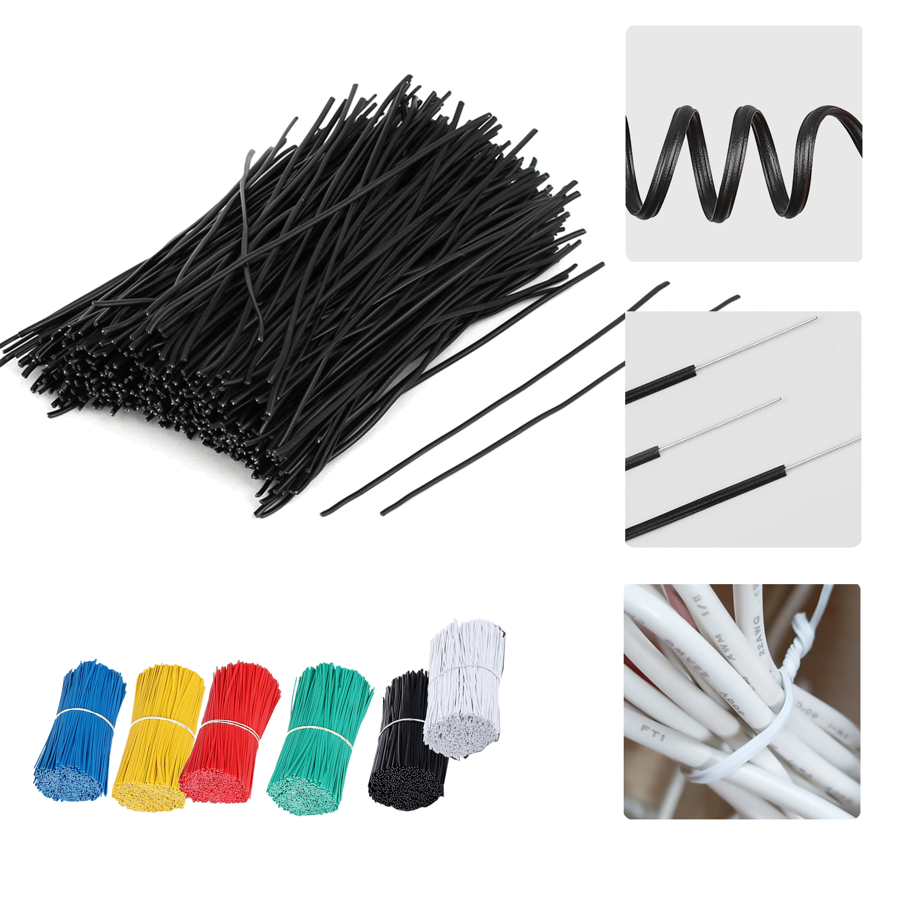 0.55mm x 2.2mm x 12cm Plastic Reusable Twist Tie Cable Wire Fastener 1