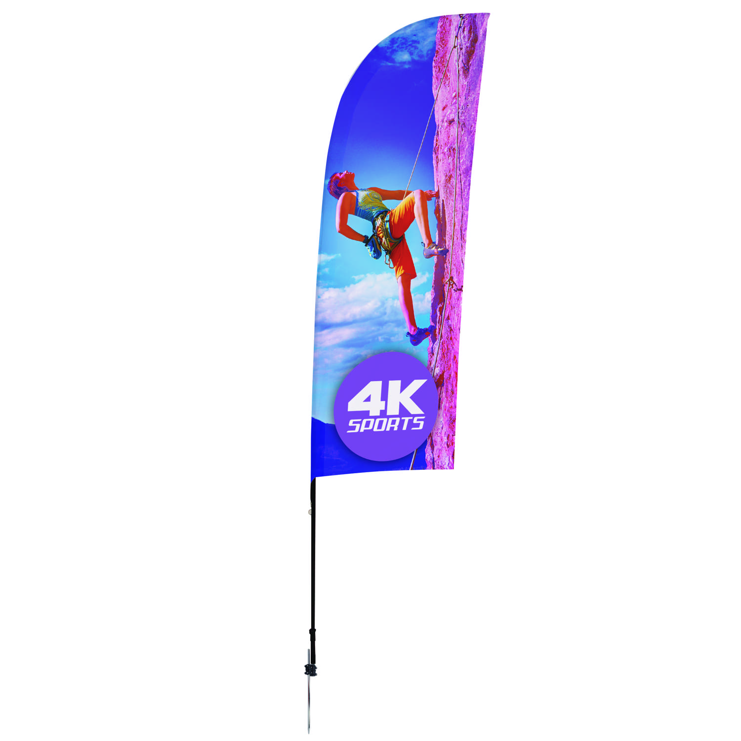 9' Streamline Blade Sail Sign Kit (Single-Sided with Ground Spike)