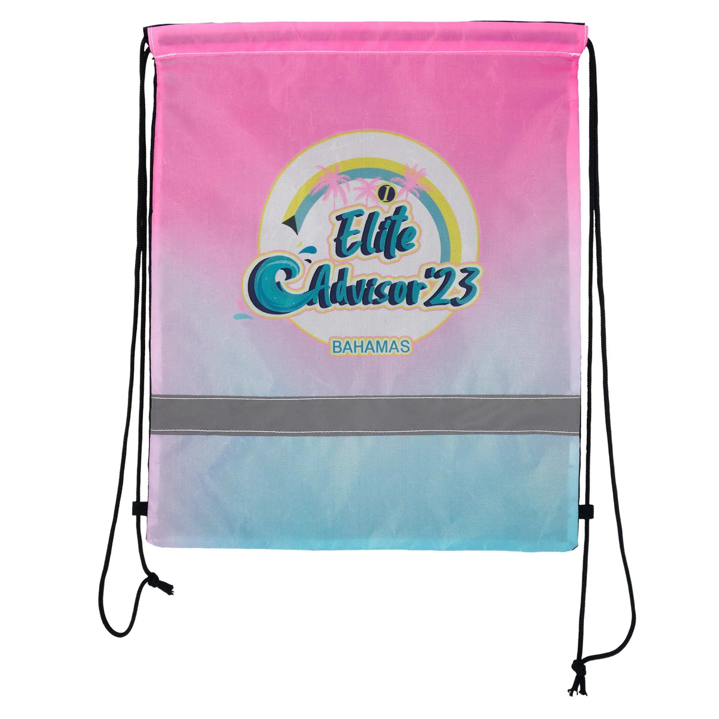 Full Color Reflective Drawstring Backpack 5