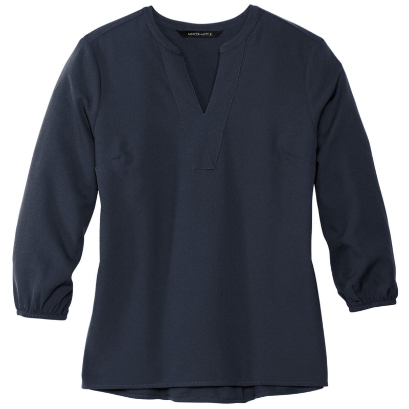 MERCER+METTLE Women's Stretch Crepe 3/4-Sleeve Blouse 52