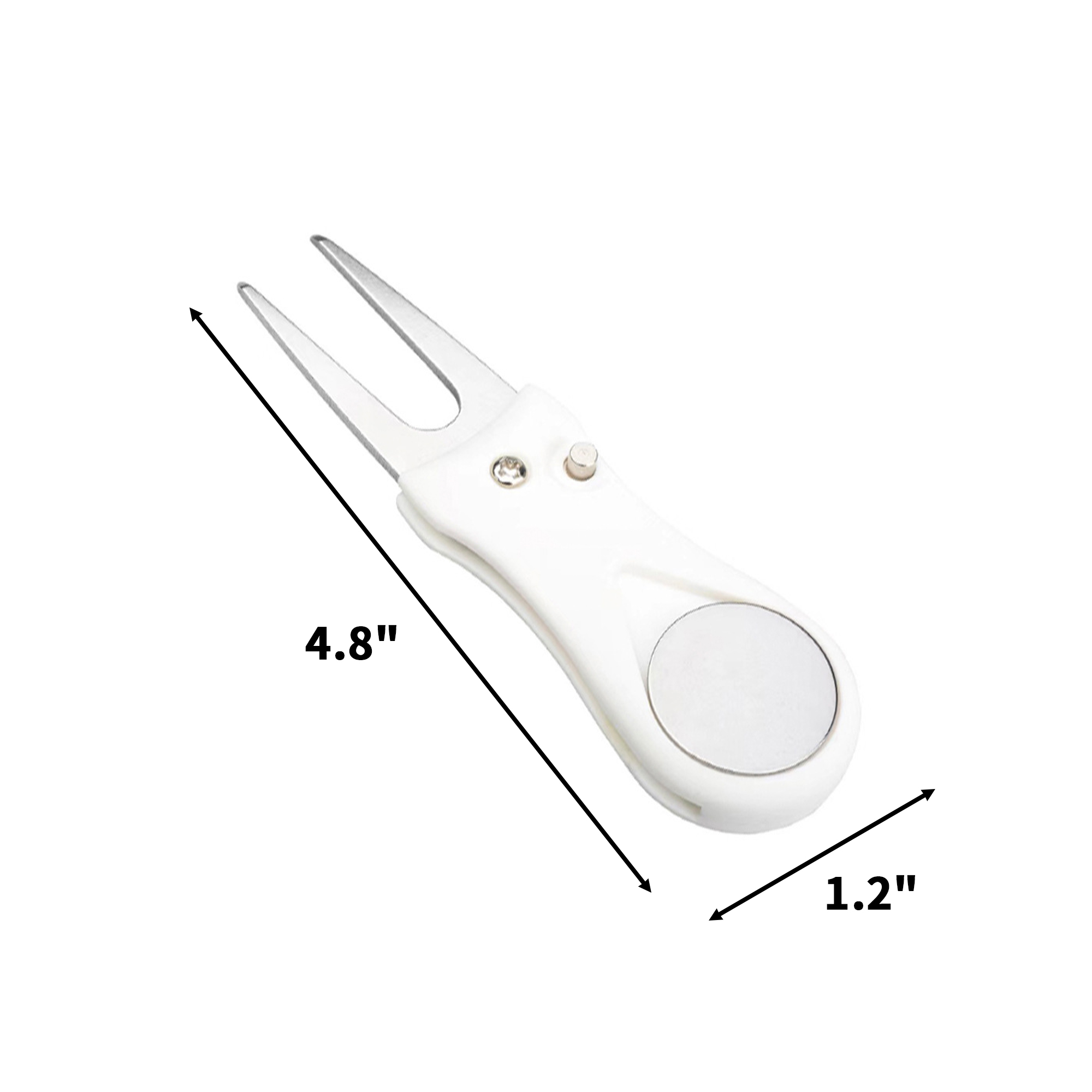 Foldable Golf Divot Tool With Spring Button And Marker 3