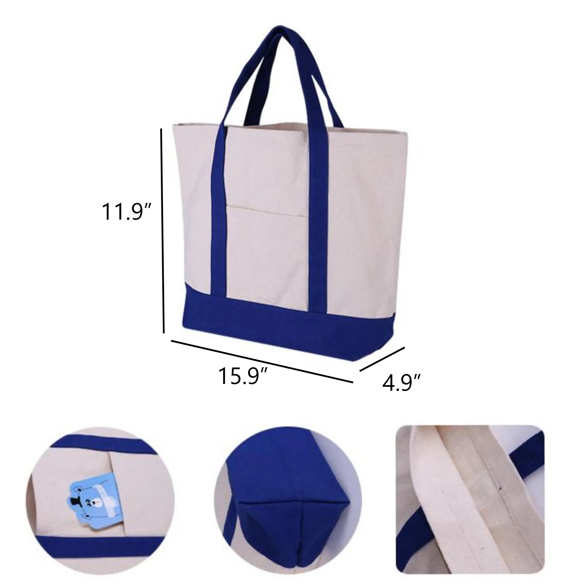Heavy Duty Canvas Grocery Tote Bag, custom tote bag with logo imprint 2