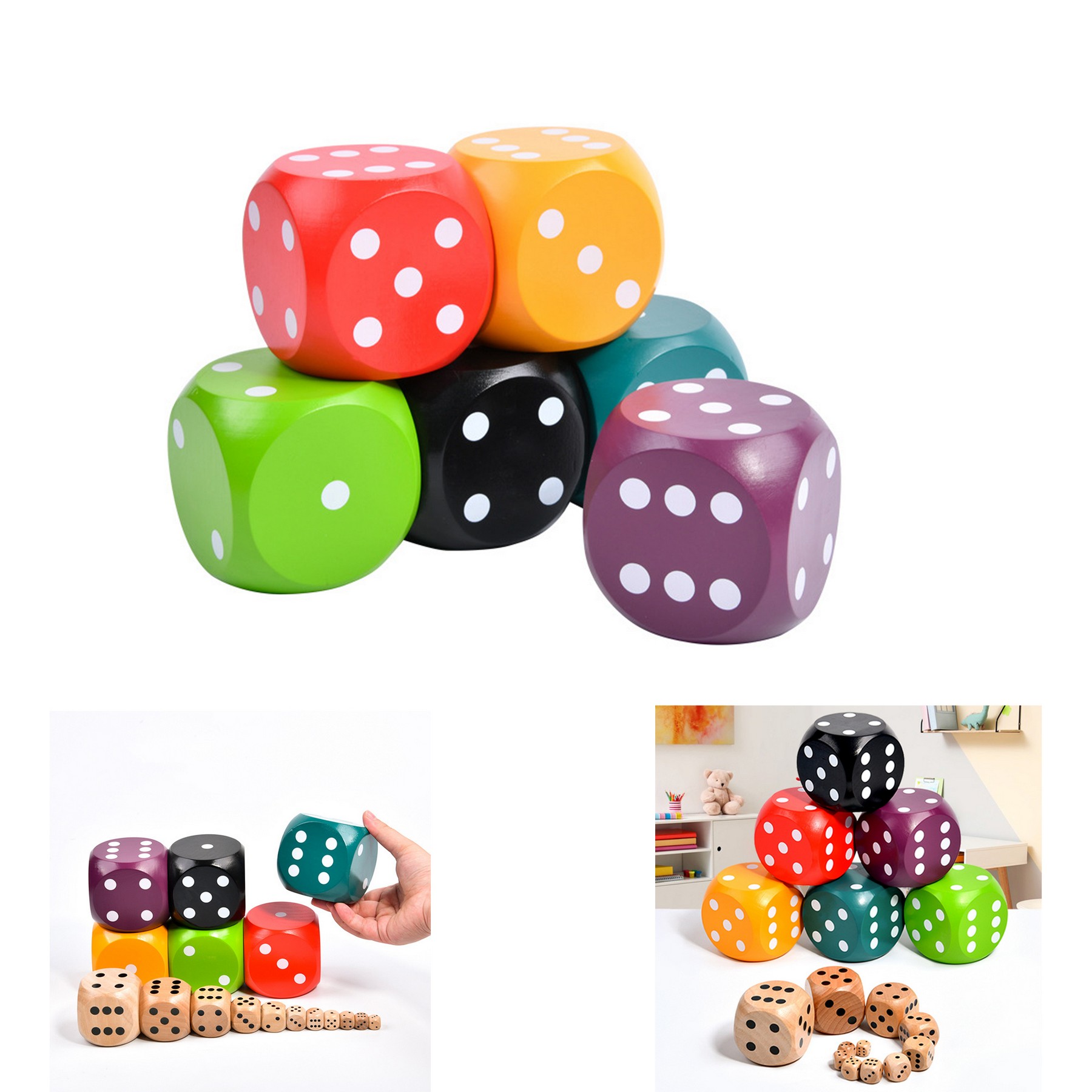 Wooden Game Mahjong Dice
