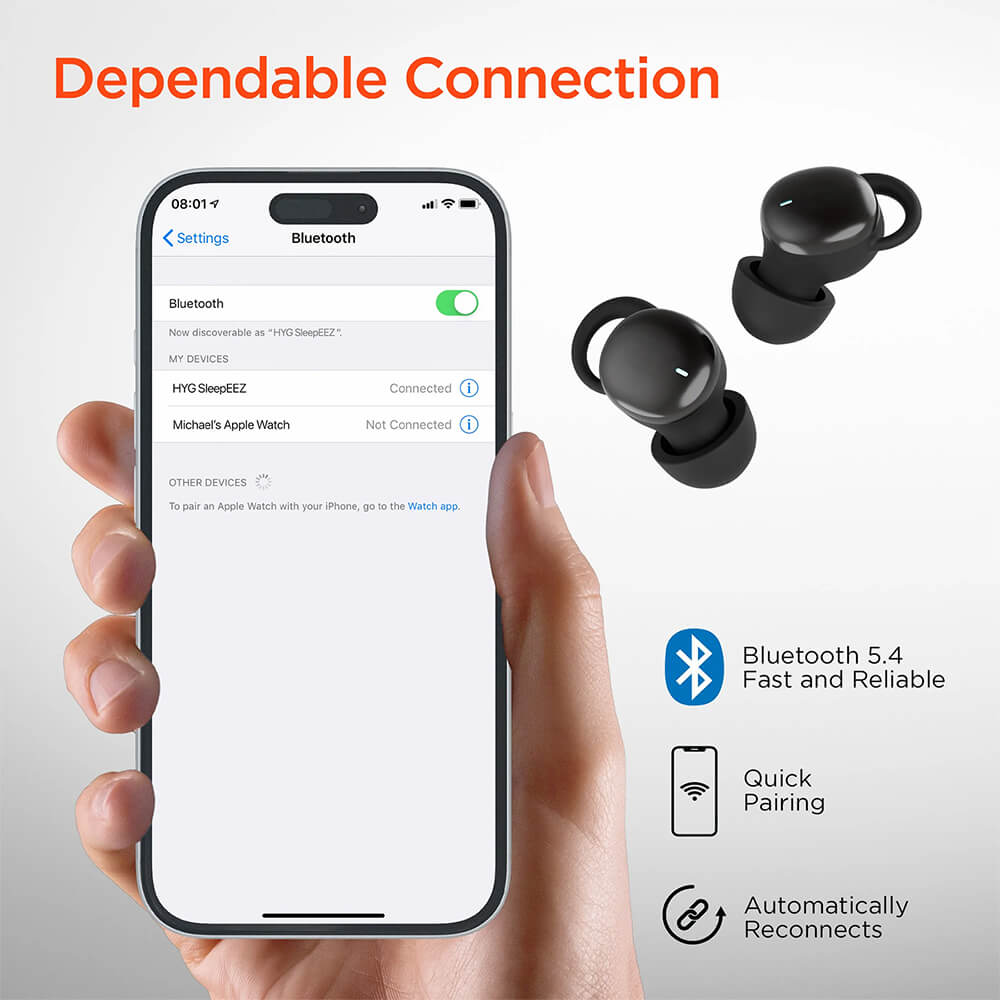 SleepEEZ Mini Noise-Blocking True Wireless Earbuds for Sleeping