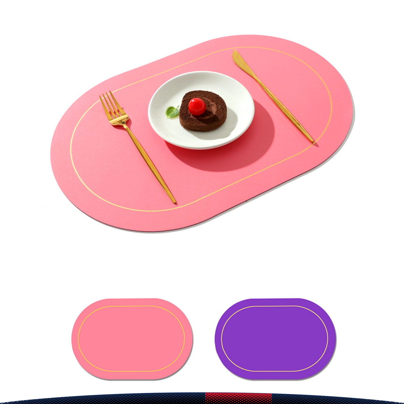 Double colors PU Leather Placemat 6