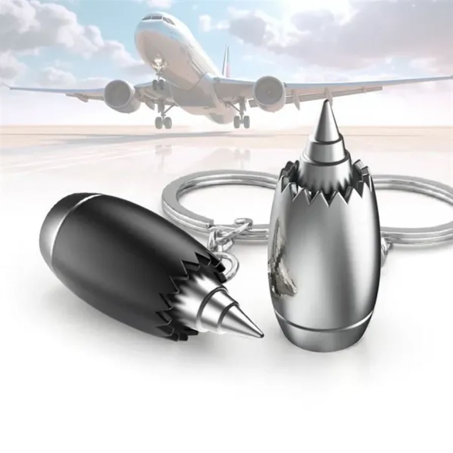 Metal Aeroplane Engines Shaped Key Chain 1