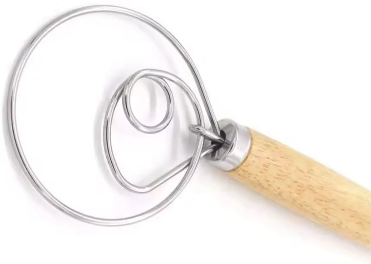 Wood Handle Dough Whisk 1