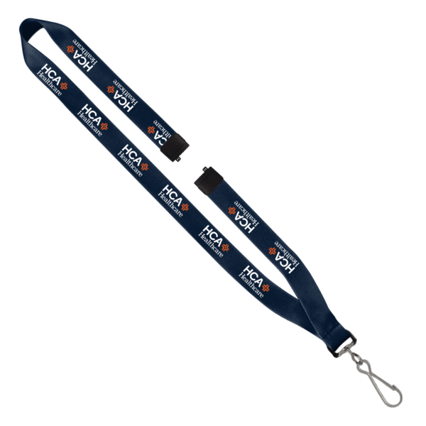 3/4" Polyester Lanyard with Sewn Silver Metal Split-Ring 88