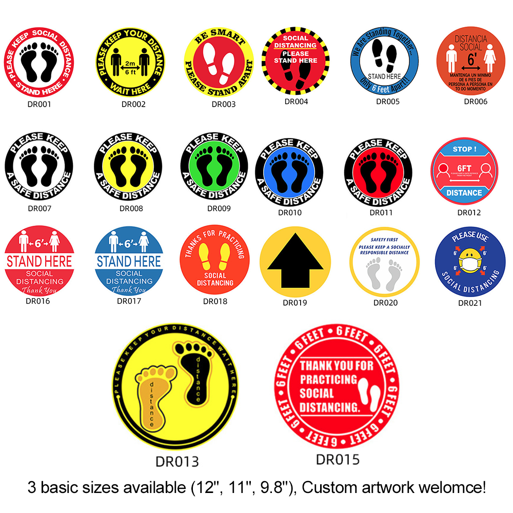 Social Distancing Floor Decal Stickers- 0.30mm thickness 14