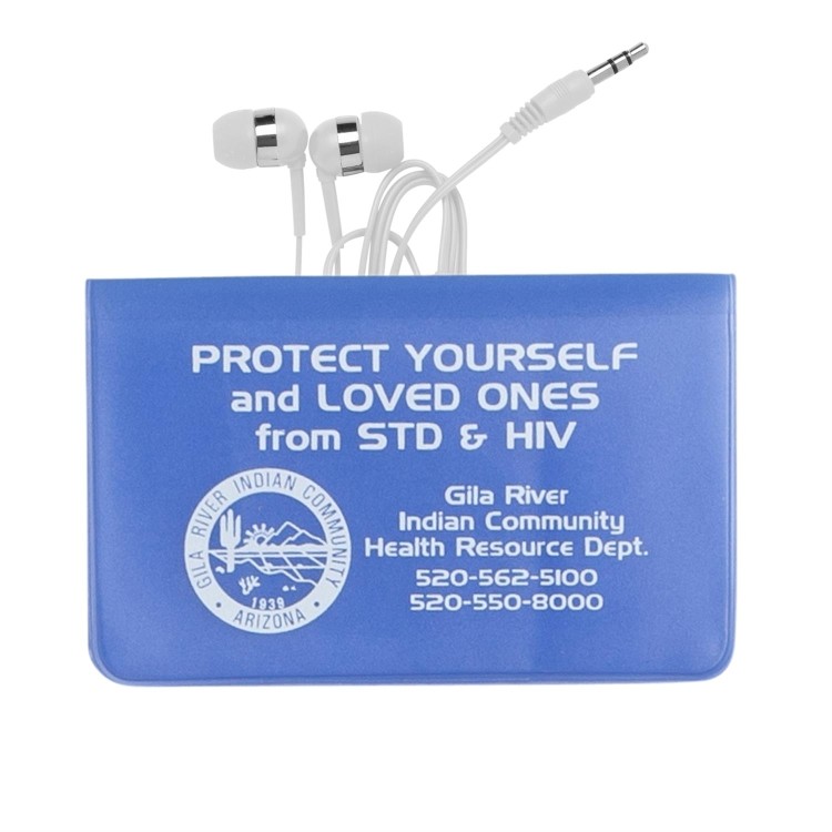 Small Vinyl Case with White earphones 2