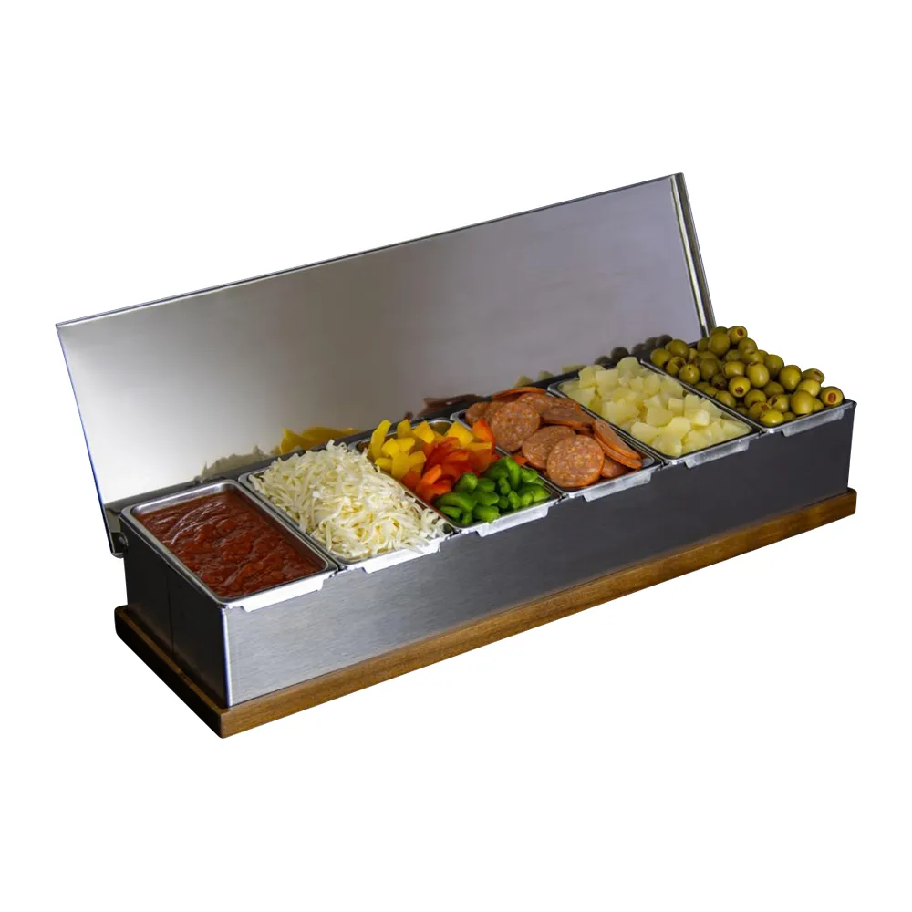 Stainless Steel & Wood Hybrid Condiment Caddy 3