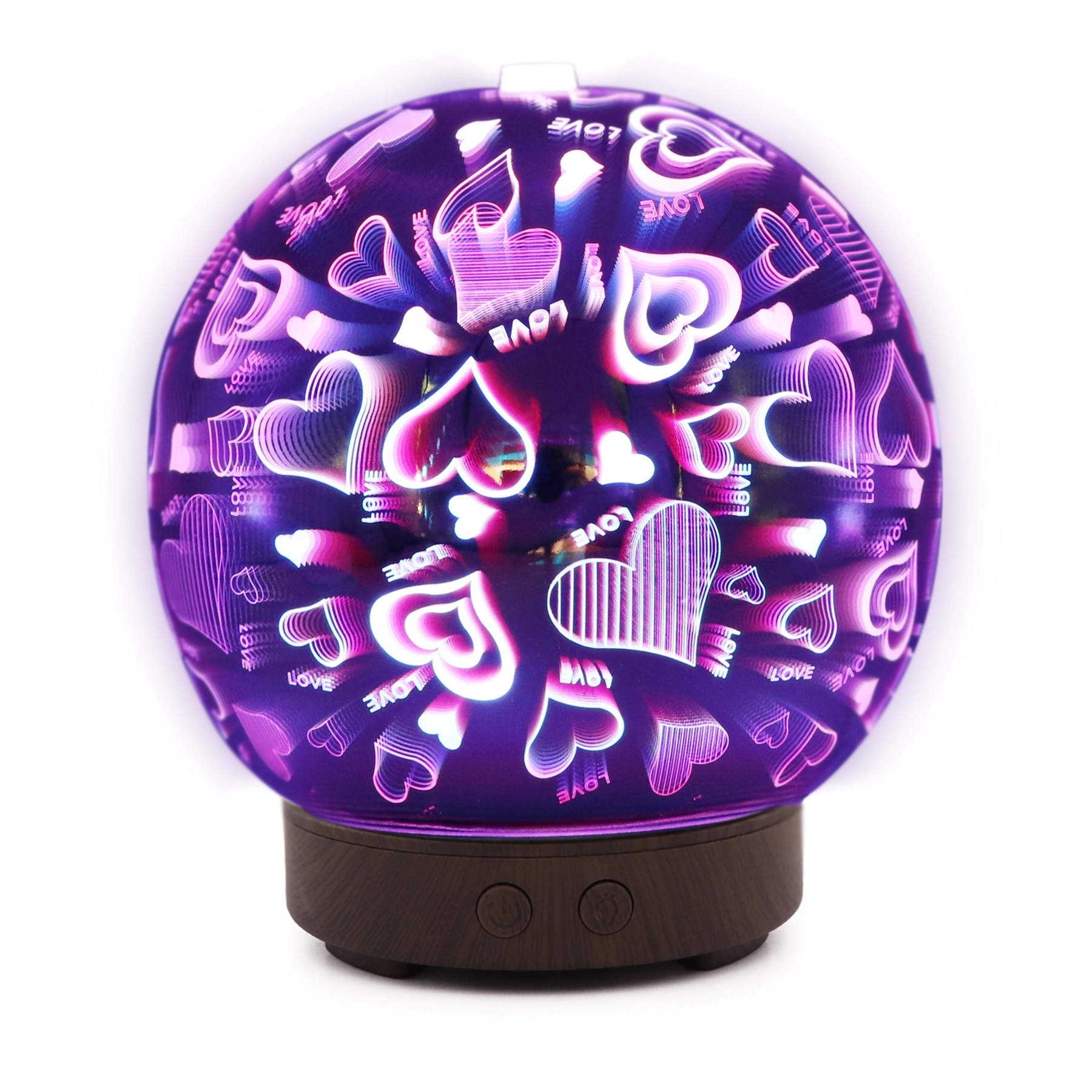 Glass Night Light 3D Design Essential Oil Aroma Humidifier 7
