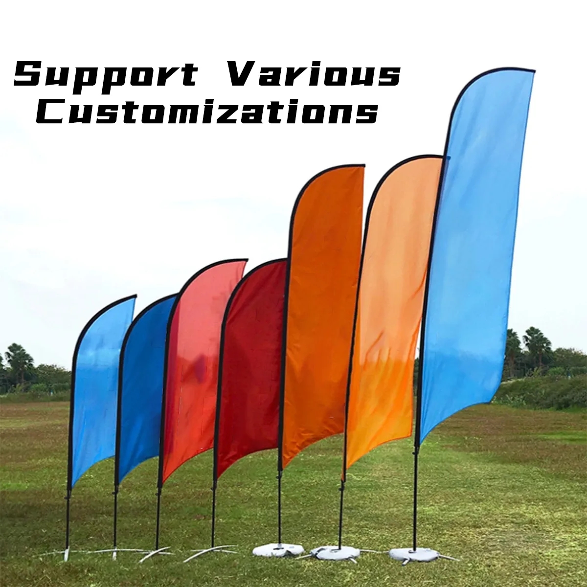 Lasting Durable Promotion Custom Feather Flag Banner Set 4