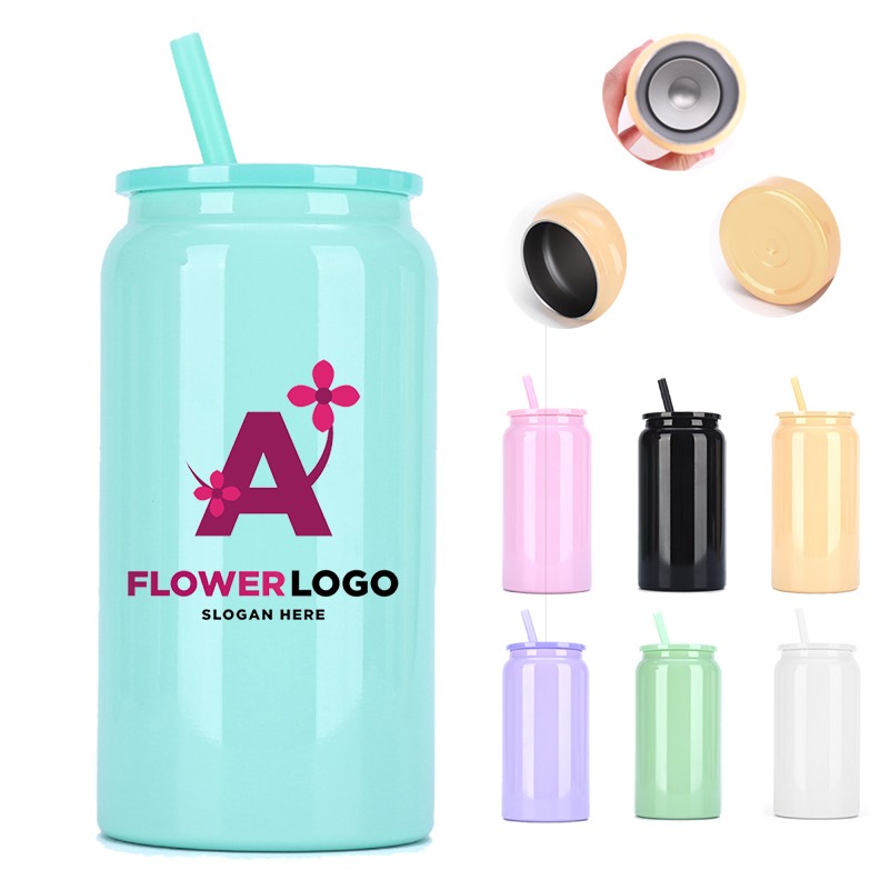 16oz Glossy Stainless Steel SS304 Cup Sublimation Color Mug Mason Can 3