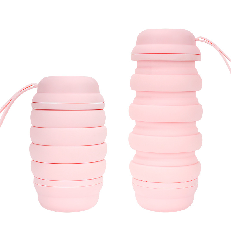 Silicone Folding Water Bottle with Handle - 18.5 Oz. 5