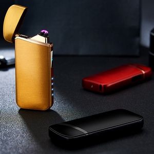 Exquisite Gold Break Shaped Dual E Arc Lighter With Phoenix Mark 22