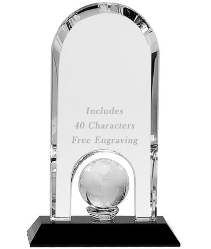 Crystal: 8.75" dome top with globe inset with blac 1