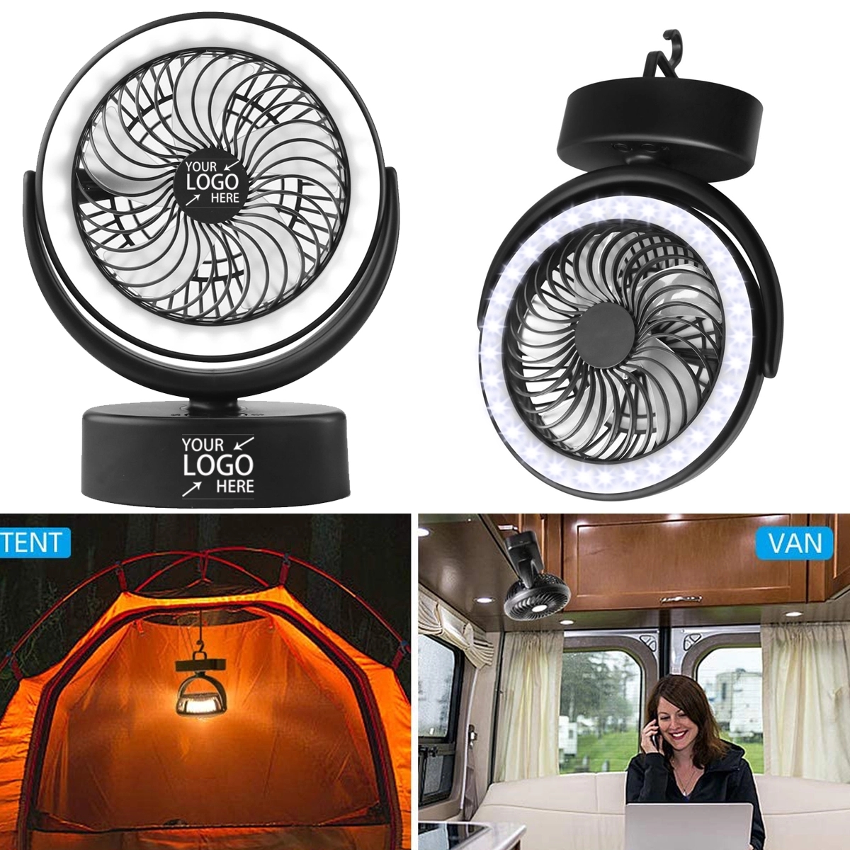 Portable Camping Fan With Led Lantern 3