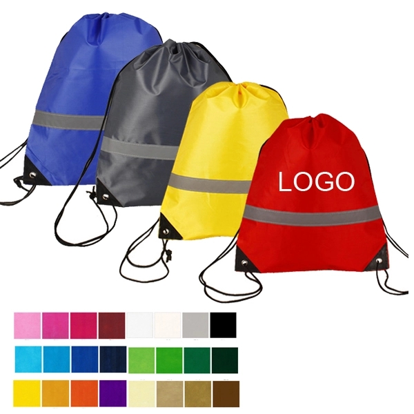 Promotional Polyester Reflective Drawstring Bag 3