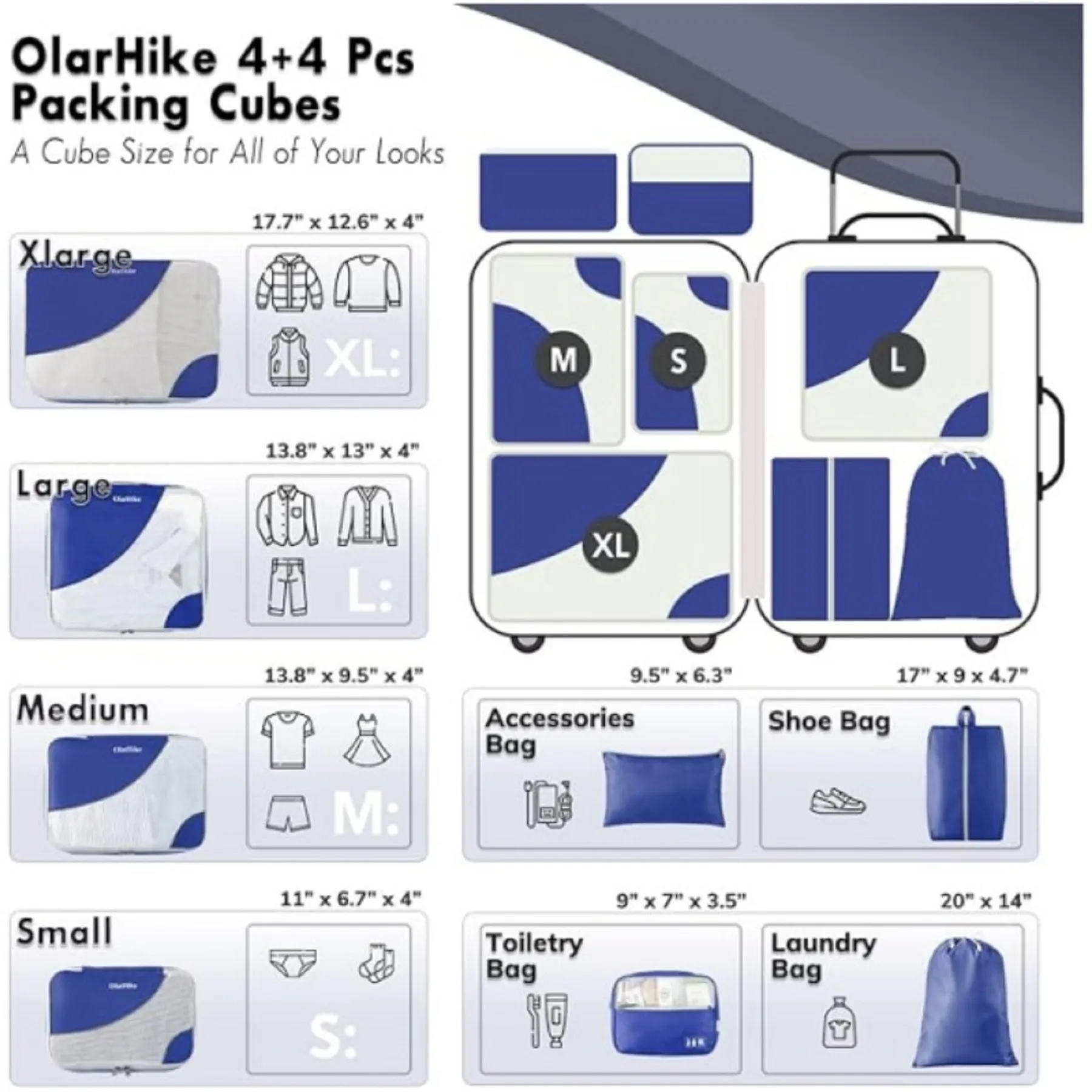 8 Set Packing Cubes for Suitcases 10
