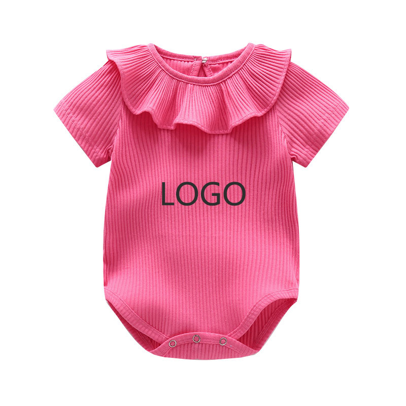 Summer ShortSleeve Ruffle Infant Romper One Piece Outfits 1