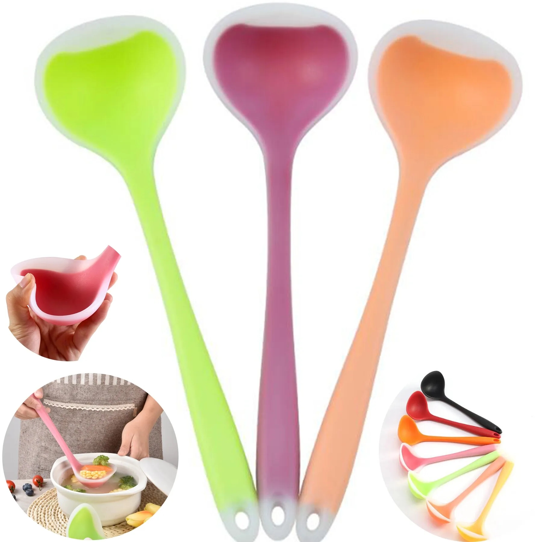 11.70inch Silicone Soup Spoon 6