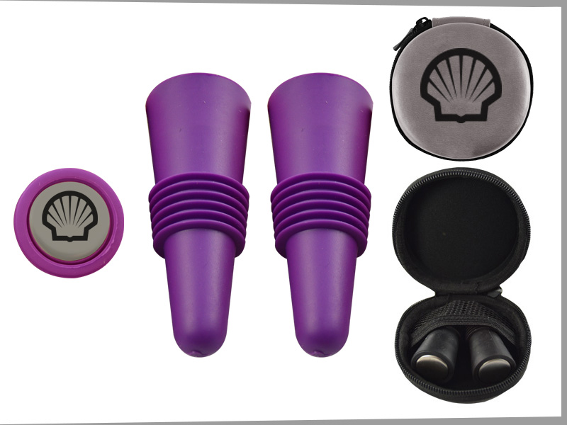 Colorful Wine Stopper Set Grey Case