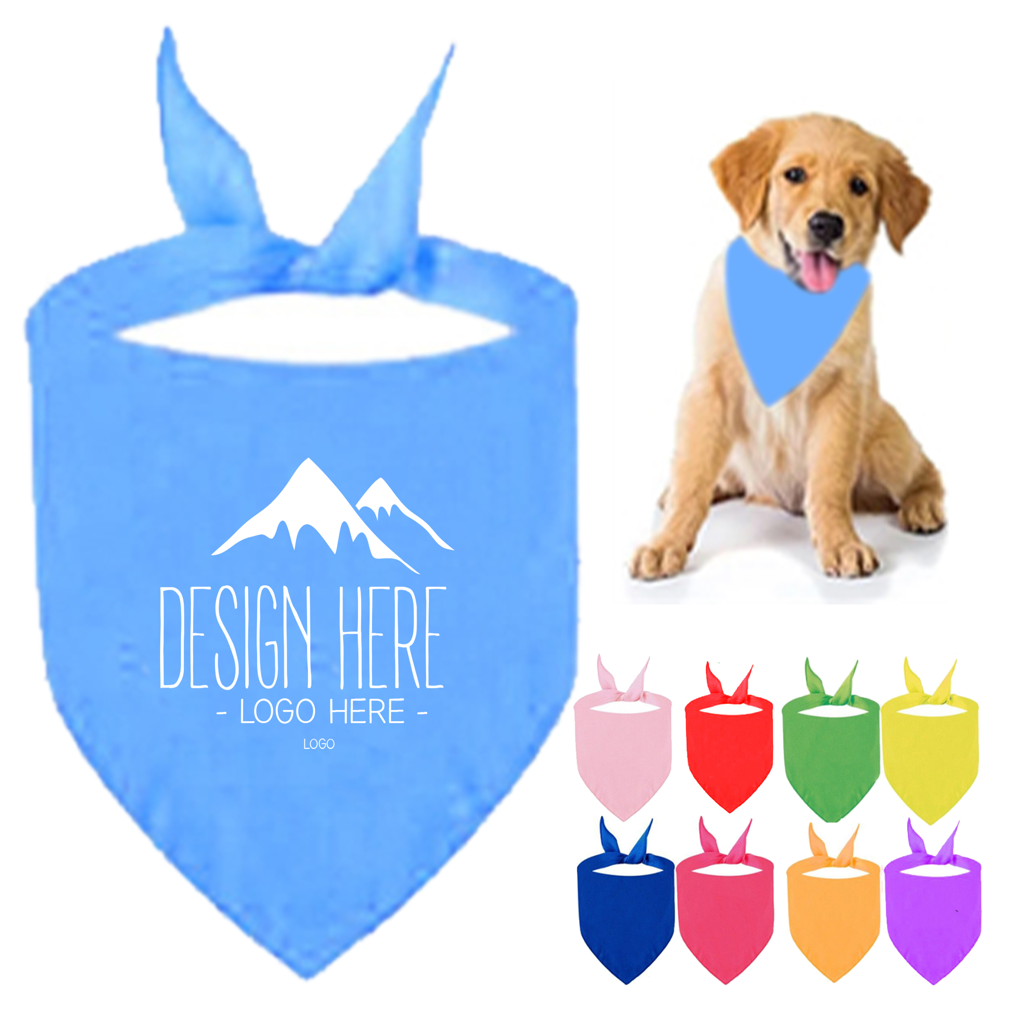 Full Color Dog Bandana Pet Collar Solid Scarf Bib MOQ 50pcs 2