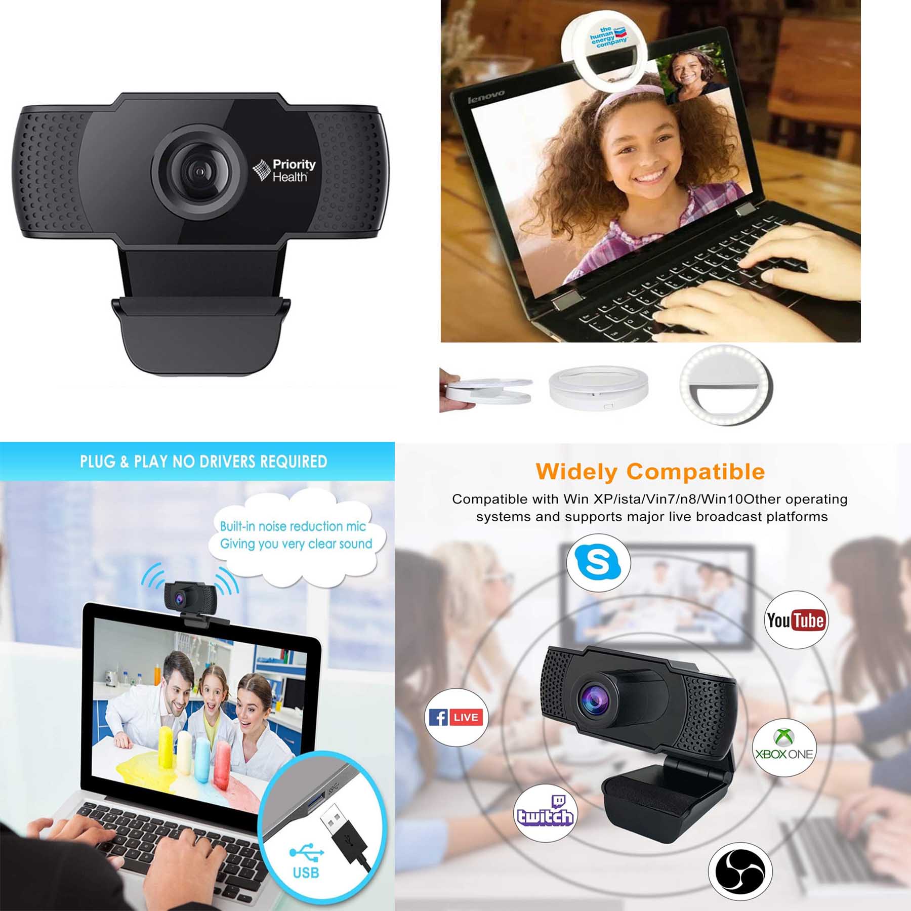 iBank ® HD Webcam with Built-In Microphone, 1080P and Background Noise Reducing 1