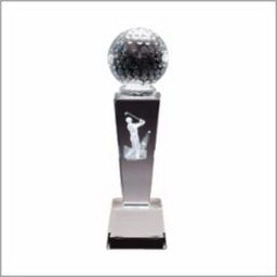 8.75" Crystal M. Baseball Award 2