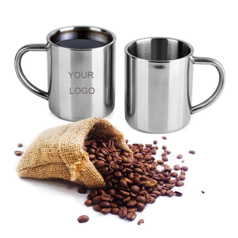 Double-wall Stainless Steel Coffee Cup with Handle 2