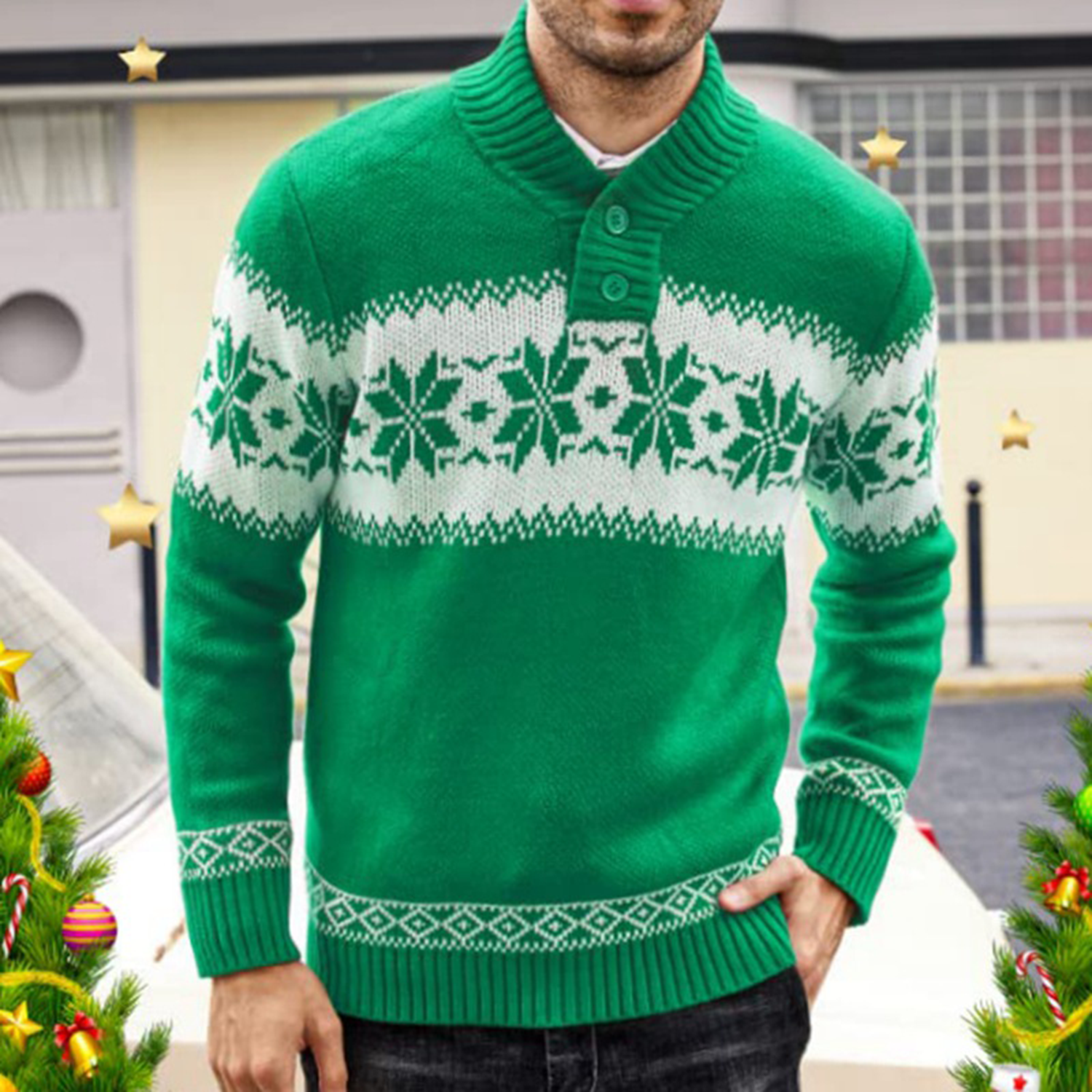 Knit Men's Christmas Sweater, custom hoodie or sweatshirt with logo imprint 5