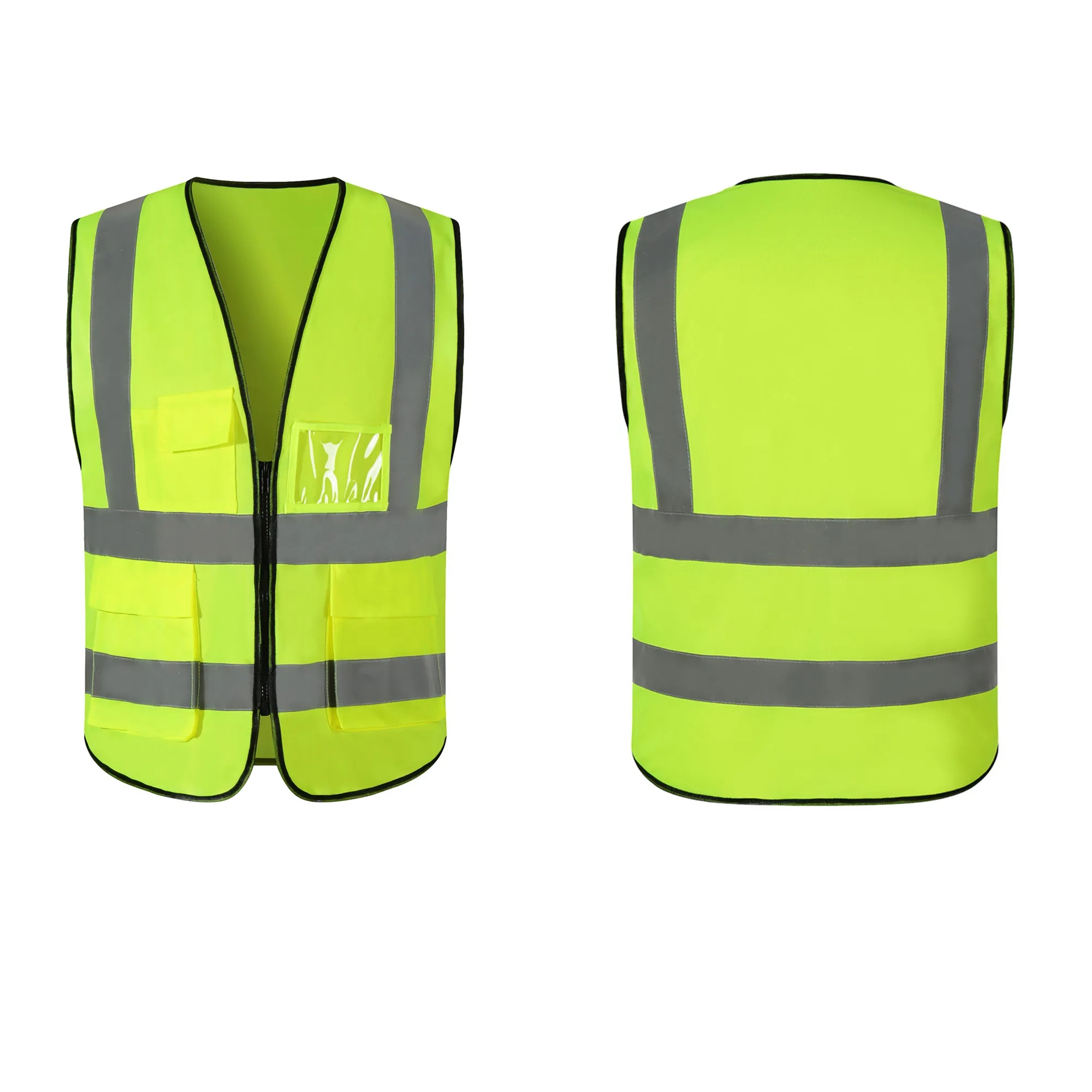 4 Pockets Hi Vis Reflective Strips Safety Vest MOQ30 3