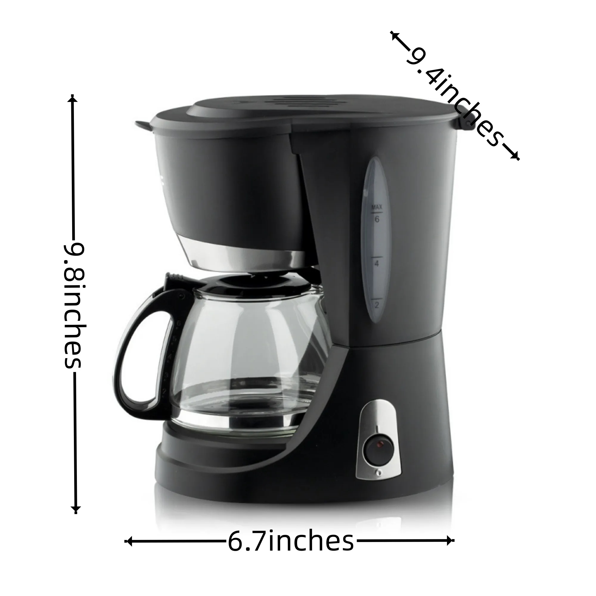 COFFEMAKER Glass Jar 25.3oz Modern Design Coffee Machine 5