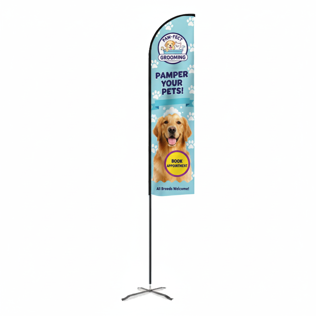 Flex Banner™ LX Kit, Single-Sided 21.5' Feather Shape Flagoutdoor feather flag 6