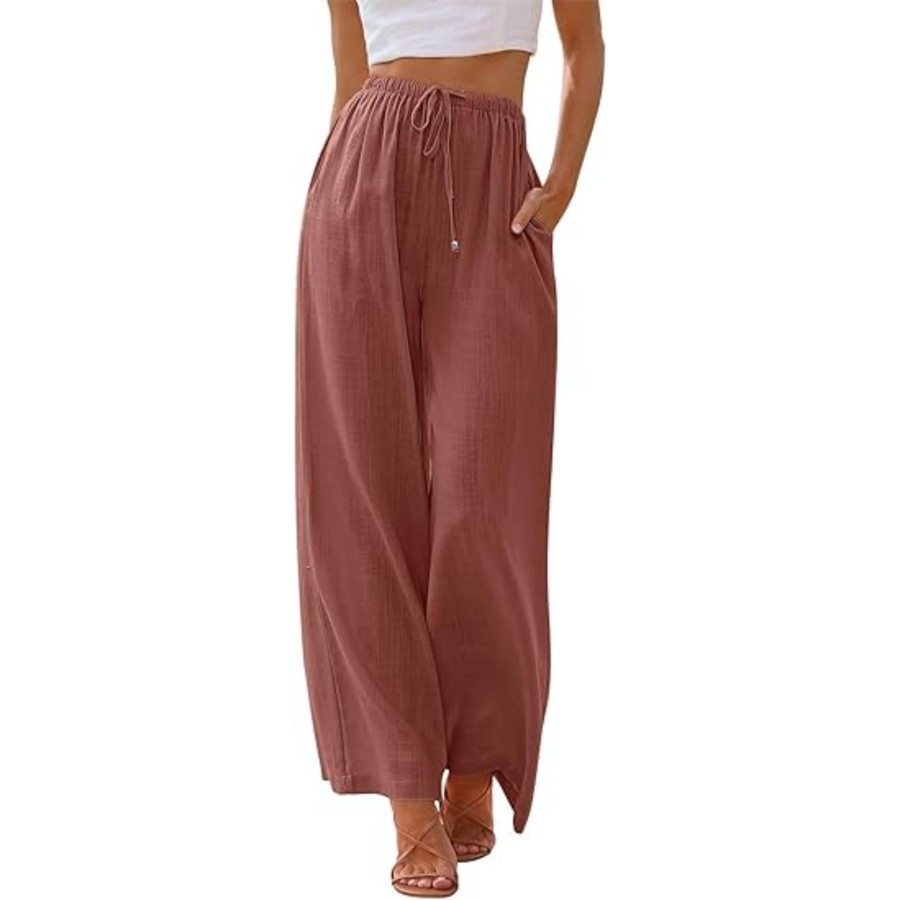 Women's Linen Summer Palazzo Pants 11