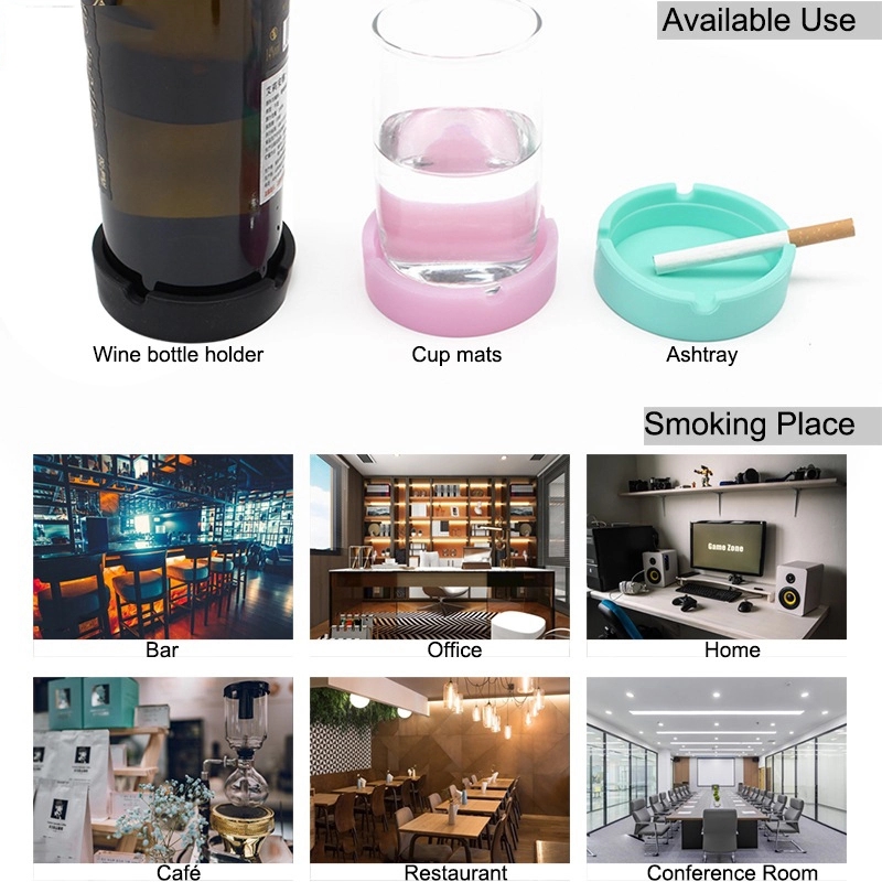 Custom High Temperature Resistant Circular Silicone Ashtray 12
