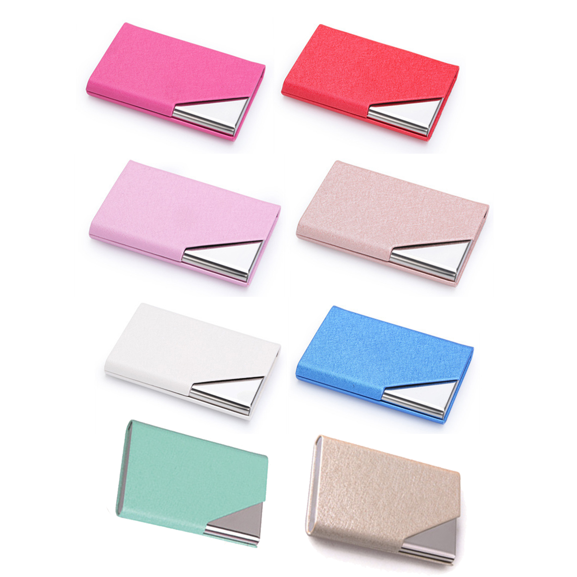 MOQ50 Slim Luxury Stainless Magnetic Business Card Organizer 4